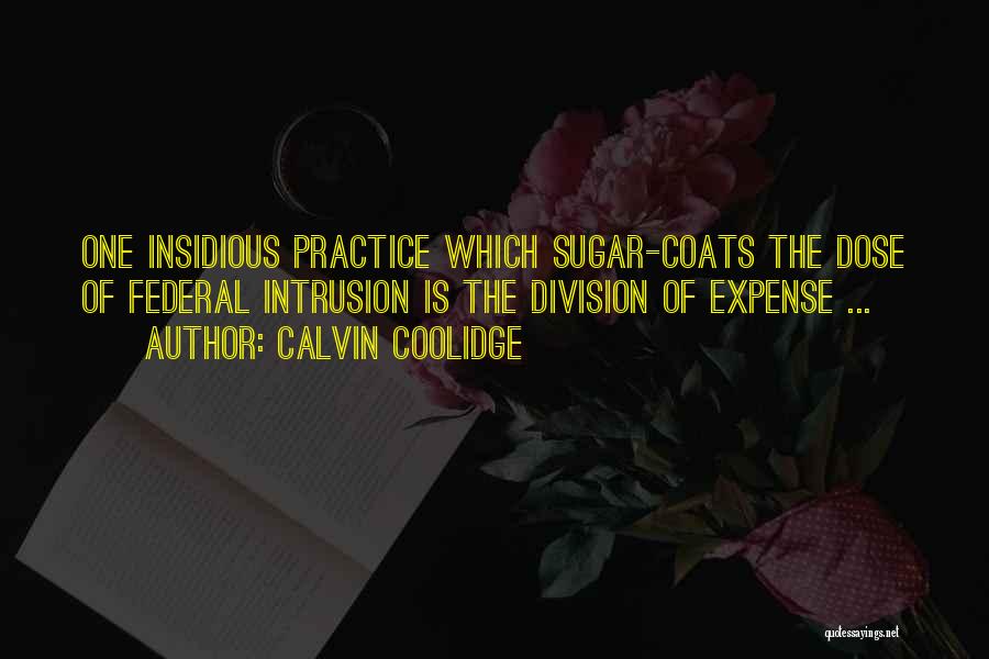 Calvin Coolidge Quotes: One Insidious Practice Which Sugar-coats The Dose Of Federal Intrusion Is The Division Of Expense ...