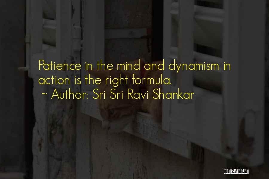 Sri Sri Ravi Shankar Quotes: Patience In The Mind And Dynamism In Action Is The Right Formula.