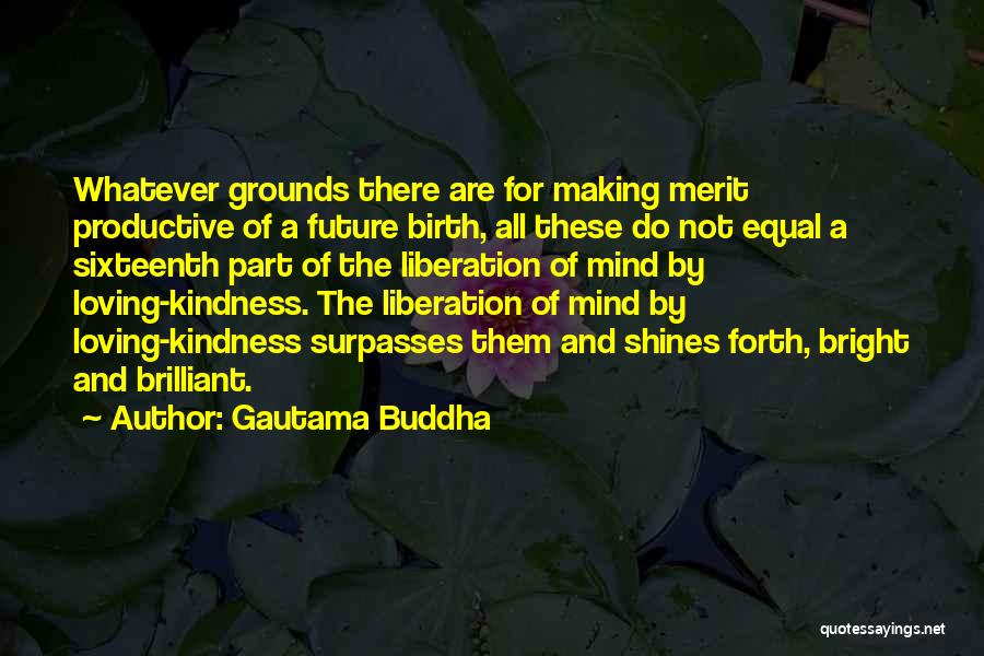 Gautama Buddha Quotes: Whatever Grounds There Are For Making Merit Productive Of A Future Birth, All These Do Not Equal A Sixteenth Part