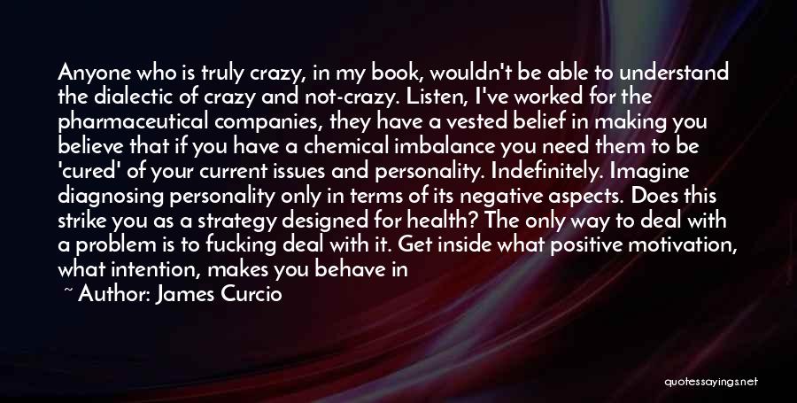 James Curcio Quotes: Anyone Who Is Truly Crazy, In My Book, Wouldn't Be Able To Understand The Dialectic Of Crazy And Not-crazy. Listen,