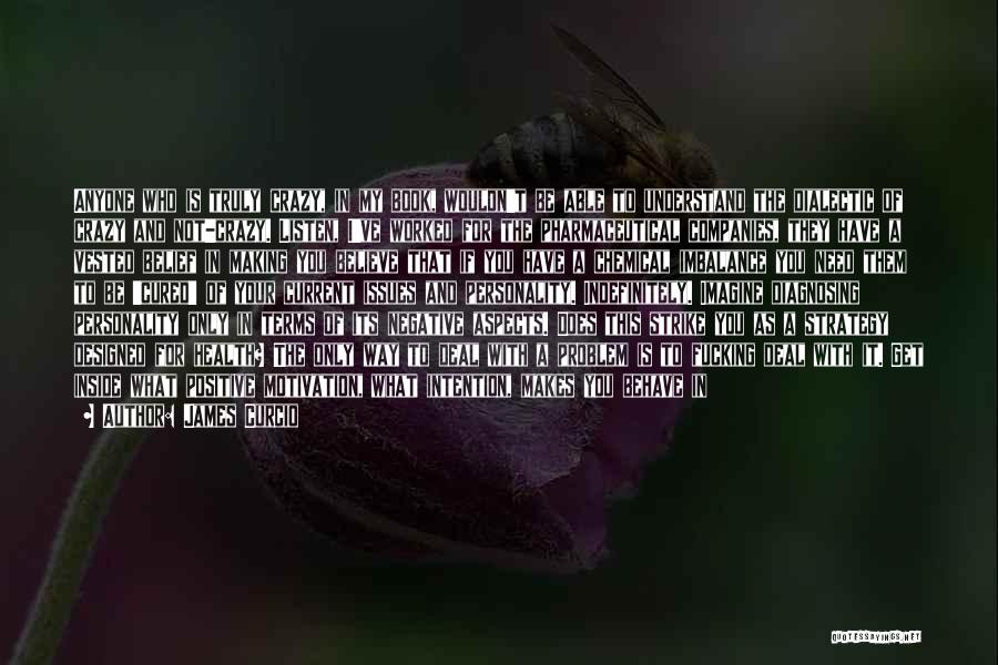 James Curcio Quotes: Anyone Who Is Truly Crazy, In My Book, Wouldn't Be Able To Understand The Dialectic Of Crazy And Not-crazy. Listen,