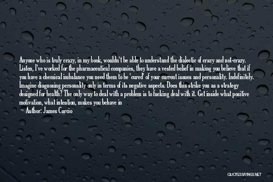 James Curcio Quotes: Anyone Who Is Truly Crazy, In My Book, Wouldn't Be Able To Understand The Dialectic Of Crazy And Not-crazy. Listen,