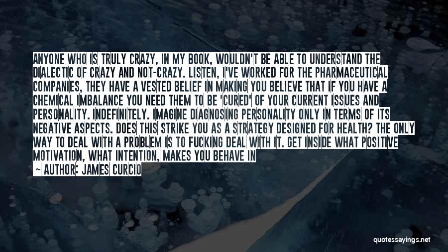 James Curcio Quotes: Anyone Who Is Truly Crazy, In My Book, Wouldn't Be Able To Understand The Dialectic Of Crazy And Not-crazy. Listen,