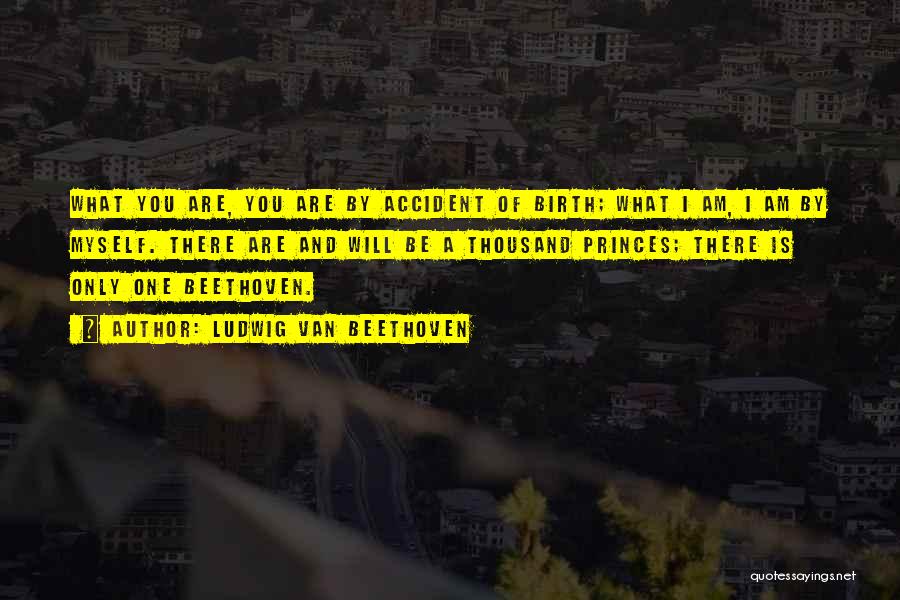 Ludwig Van Beethoven Quotes: What You Are, You Are By Accident Of Birth; What I Am, I Am By Myself. There Are And Will