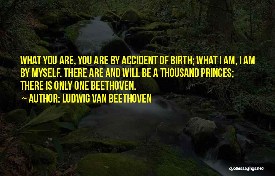 Ludwig Van Beethoven Quotes: What You Are, You Are By Accident Of Birth; What I Am, I Am By Myself. There Are And Will