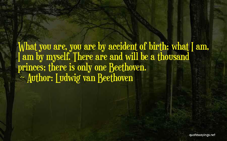 Ludwig Van Beethoven Quotes: What You Are, You Are By Accident Of Birth; What I Am, I Am By Myself. There Are And Will