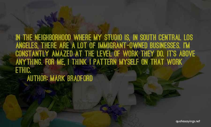 Mark Bradford Quotes: In The Neighborhood Where My Studio Is, In South Central Los Angeles, There Are A Lot Of Immigrant-owned Businesses. I'm