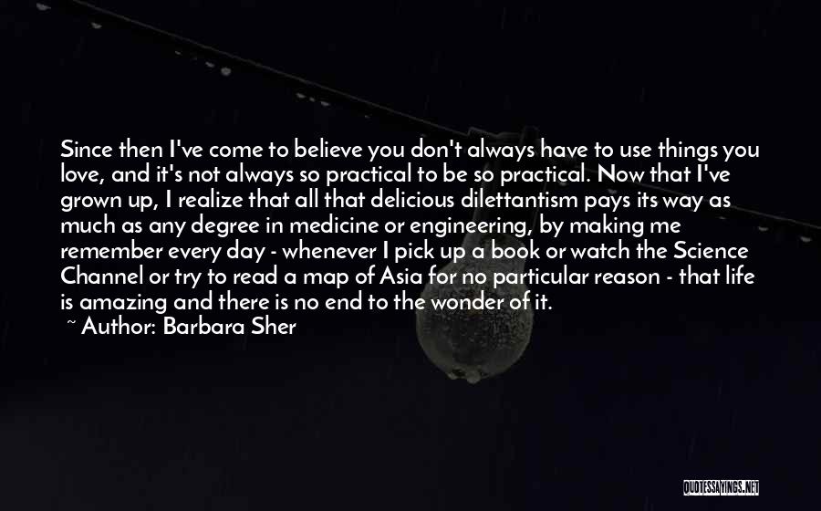 Barbara Sher Quotes: Since Then I've Come To Believe You Don't Always Have To Use Things You Love, And It's Not Always So