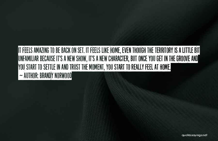 Brandy Norwood Quotes: It Feels Amazing To Be Back On Set. It Feels Like Home, Even Though The Territory Is A Little Bit