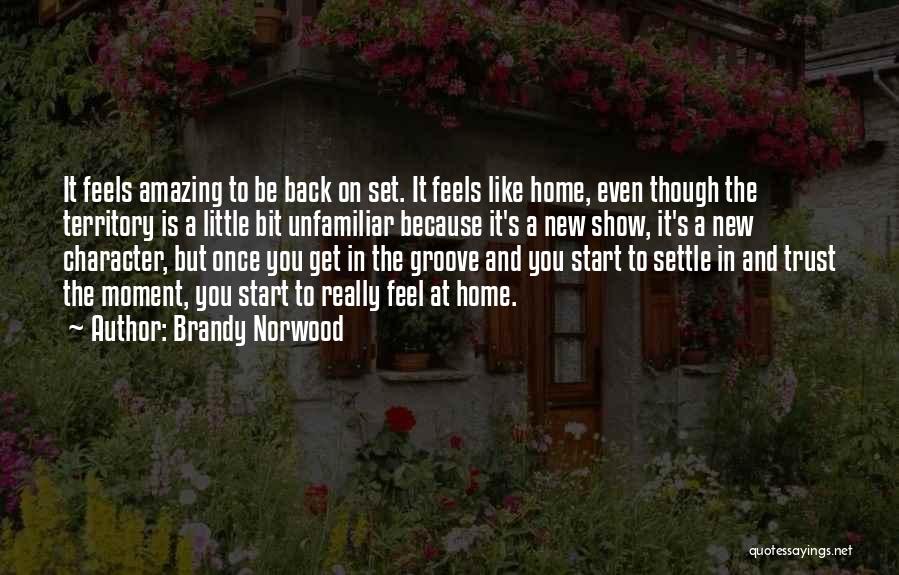 Brandy Norwood Quotes: It Feels Amazing To Be Back On Set. It Feels Like Home, Even Though The Territory Is A Little Bit