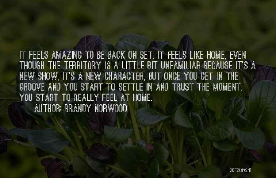 Brandy Norwood Quotes: It Feels Amazing To Be Back On Set. It Feels Like Home, Even Though The Territory Is A Little Bit
