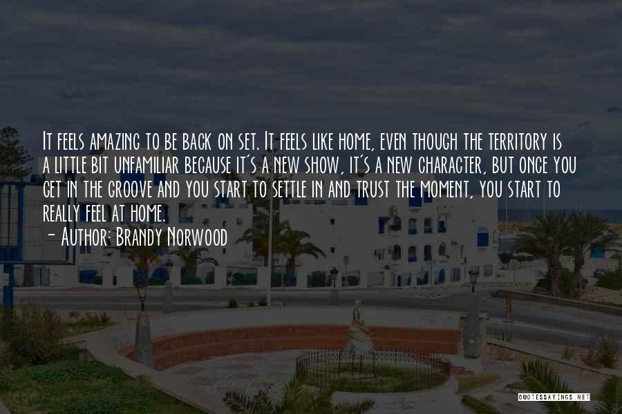 Brandy Norwood Quotes: It Feels Amazing To Be Back On Set. It Feels Like Home, Even Though The Territory Is A Little Bit