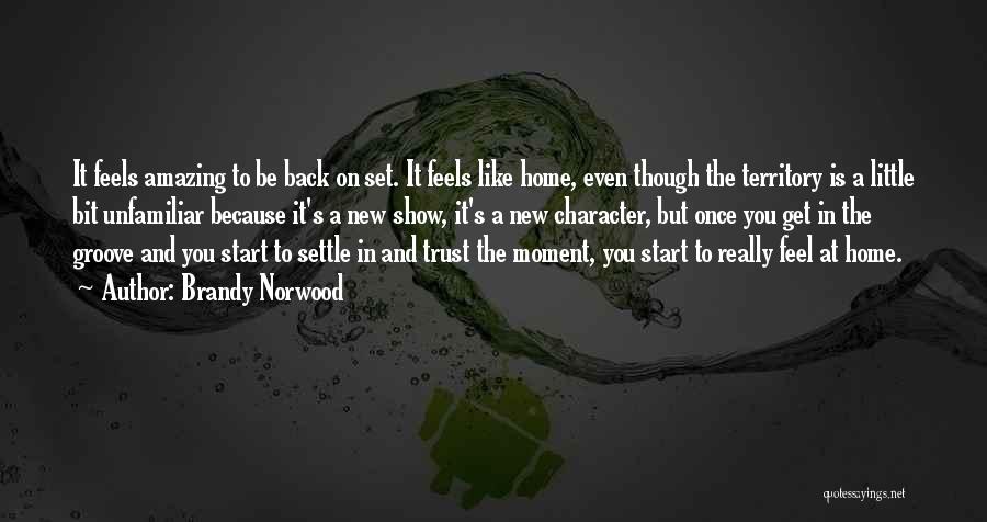 Brandy Norwood Quotes: It Feels Amazing To Be Back On Set. It Feels Like Home, Even Though The Territory Is A Little Bit