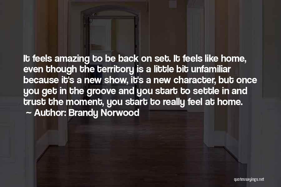 Brandy Norwood Quotes: It Feels Amazing To Be Back On Set. It Feels Like Home, Even Though The Territory Is A Little Bit