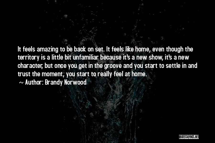 Brandy Norwood Quotes: It Feels Amazing To Be Back On Set. It Feels Like Home, Even Though The Territory Is A Little Bit