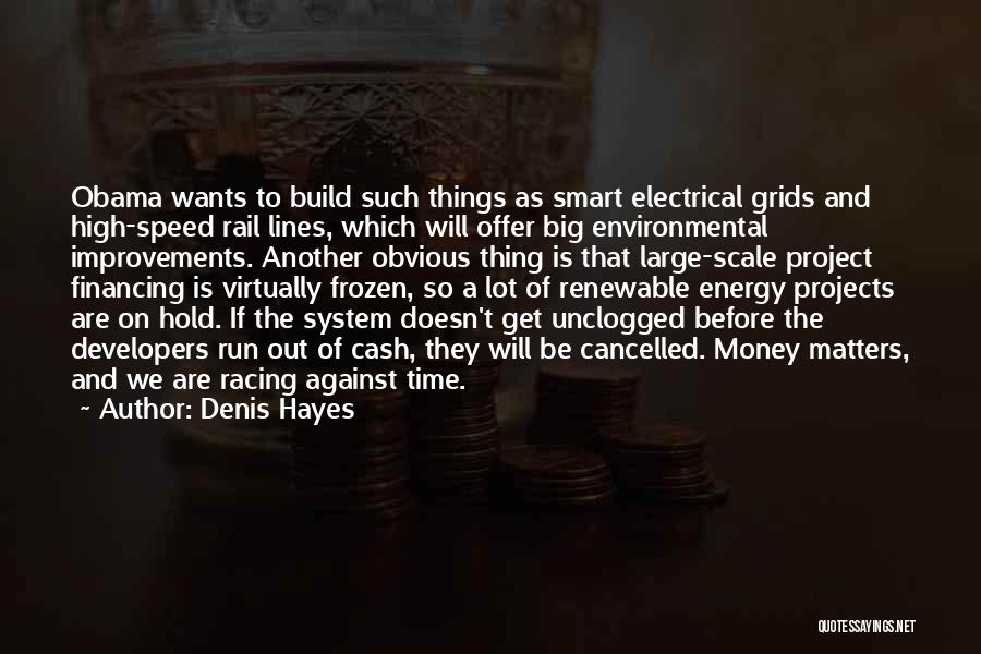 Denis Hayes Quotes: Obama Wants To Build Such Things As Smart Electrical Grids And High-speed Rail Lines, Which Will Offer Big Environmental Improvements.