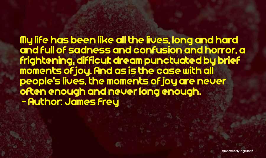 James Frey Quotes: My Life Has Been Like All The Lives, Long And Hard And Full Of Sadness And Confusion And Horror, A