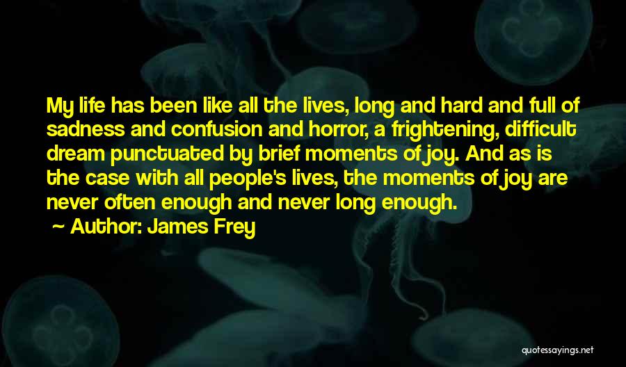 James Frey Quotes: My Life Has Been Like All The Lives, Long And Hard And Full Of Sadness And Confusion And Horror, A