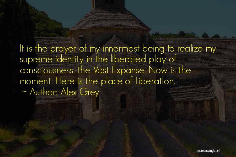 Alex Grey Quotes: It Is The Prayer Of My Innermost Being To Realize My Supreme Identity In The Liberated Play Of Consciousness, The