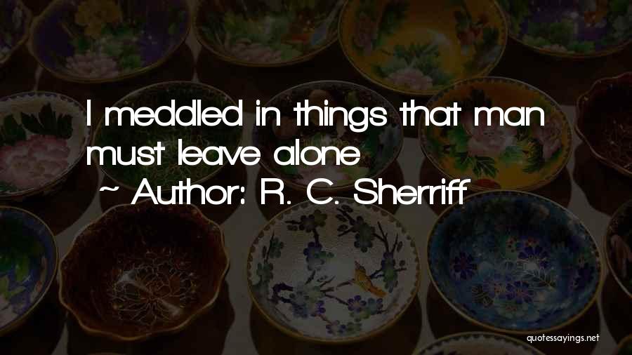 R. C. Sherriff Quotes: I Meddled In Things That Man Must Leave Alone