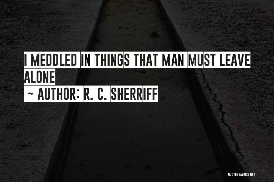 R. C. Sherriff Quotes: I Meddled In Things That Man Must Leave Alone