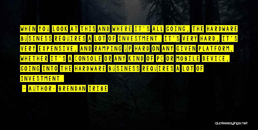 Brendan Iribe Quotes: When You Look At This And Where It's All Going, The Hardware Business Requires A Lot Of Investment. It's Very