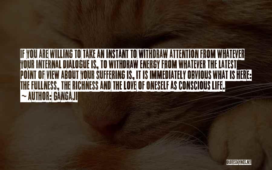 Gangaji Quotes: If You Are Willing To Take An Instant To Withdraw Attention From Whatever Your Internal Dialogue Is, To Withdraw Energy