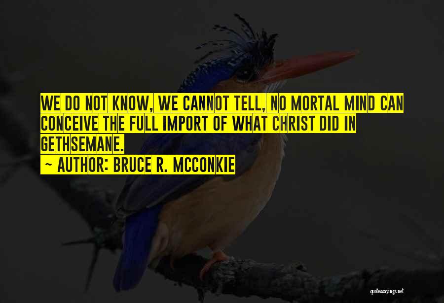 Bruce R. McConkie Quotes: We Do Not Know, We Cannot Tell, No Mortal Mind Can Conceive The Full Import Of What Christ Did In