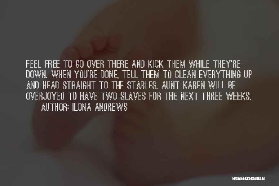 Ilona Andrews Quotes: Feel Free To Go Over There And Kick Them While They're Down. When You're Done, Tell Them To Clean Everything