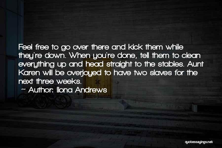 Ilona Andrews Quotes: Feel Free To Go Over There And Kick Them While They're Down. When You're Done, Tell Them To Clean Everything