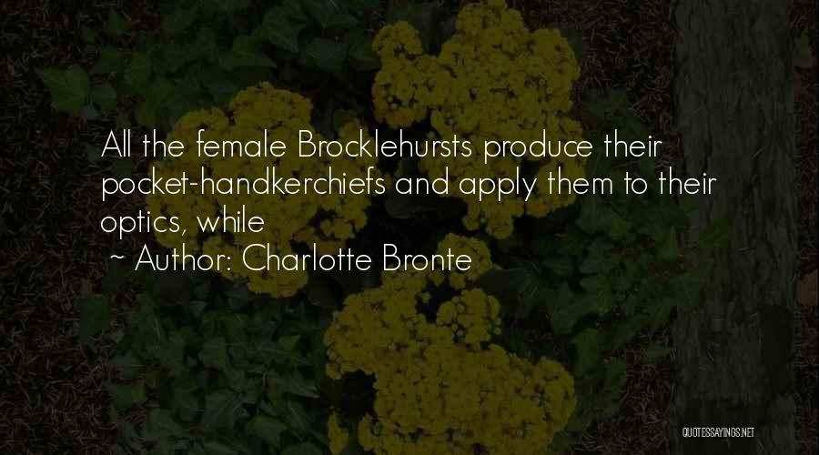 Charlotte Bronte Quotes: All The Female Brocklehursts Produce Their Pocket-handkerchiefs And Apply Them To Their Optics, While