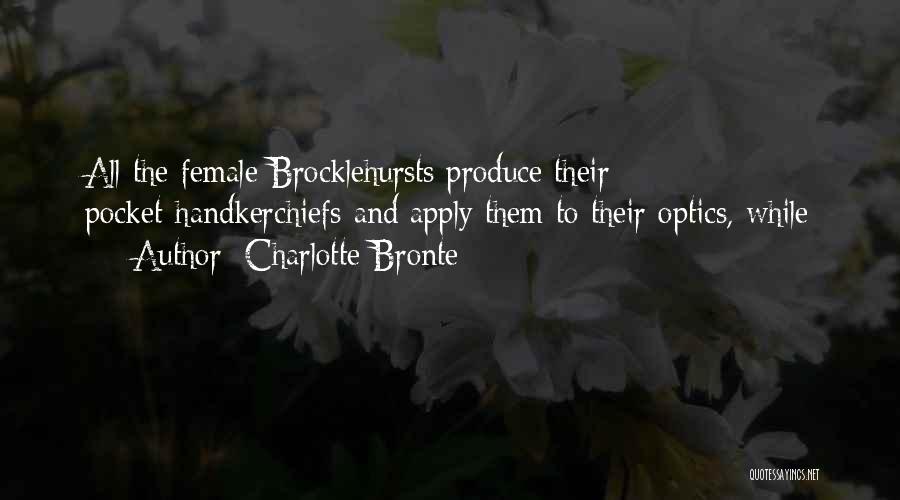 Charlotte Bronte Quotes: All The Female Brocklehursts Produce Their Pocket-handkerchiefs And Apply Them To Their Optics, While