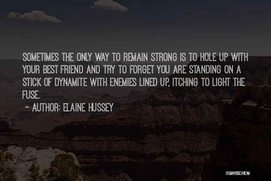 Elaine Hussey Quotes: Sometimes The Only Way To Remain Strong Is To Hole Up With Your Best Friend And Try To Forget You