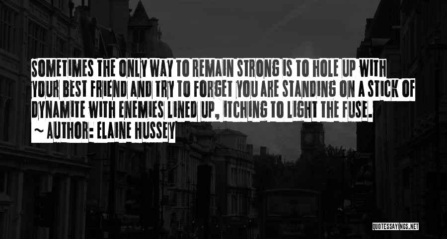 Elaine Hussey Quotes: Sometimes The Only Way To Remain Strong Is To Hole Up With Your Best Friend And Try To Forget You