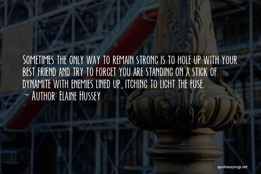 Elaine Hussey Quotes: Sometimes The Only Way To Remain Strong Is To Hole Up With Your Best Friend And Try To Forget You