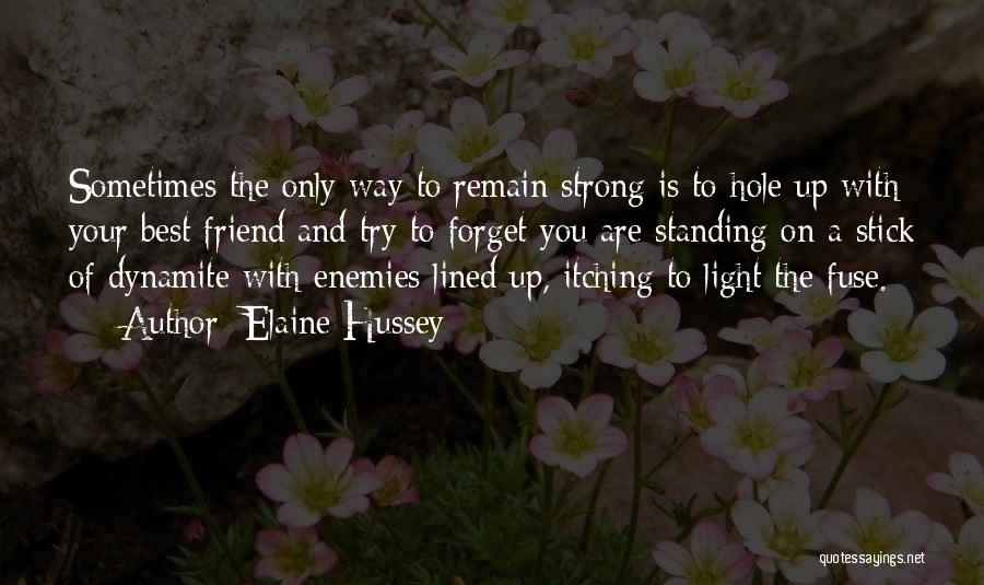 Elaine Hussey Quotes: Sometimes The Only Way To Remain Strong Is To Hole Up With Your Best Friend And Try To Forget You