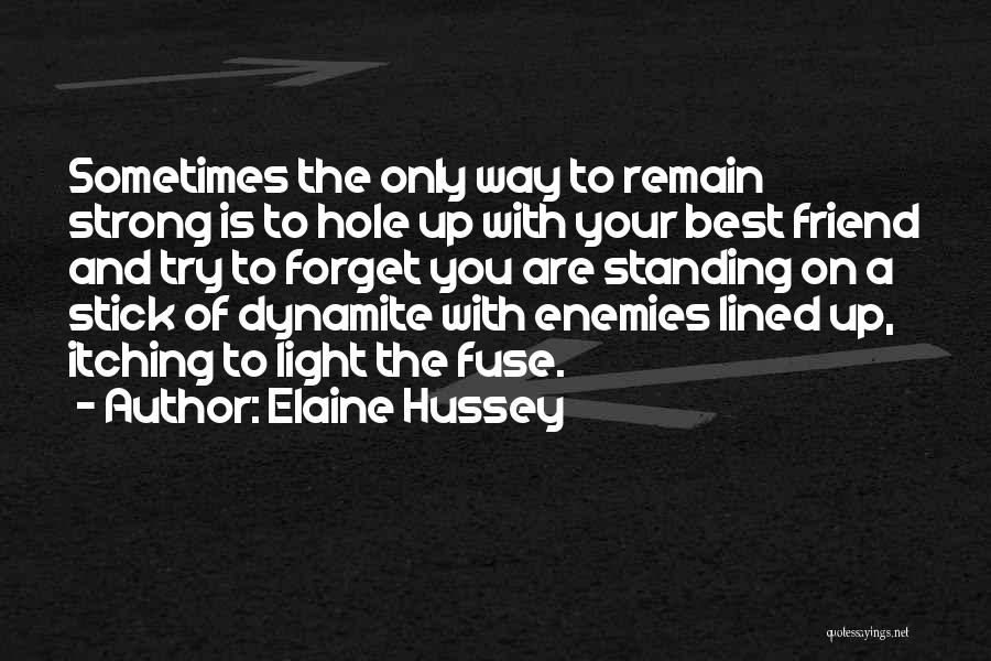 Elaine Hussey Quotes: Sometimes The Only Way To Remain Strong Is To Hole Up With Your Best Friend And Try To Forget You