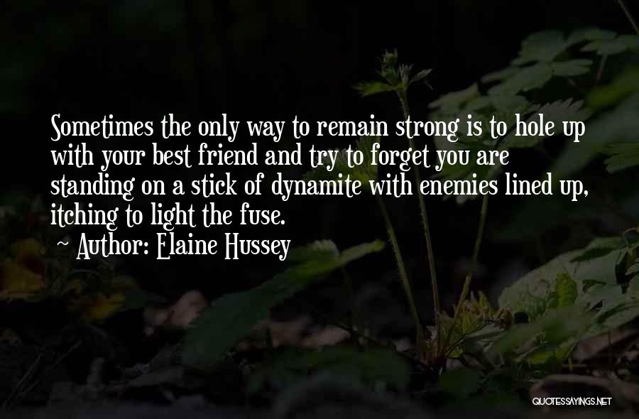 Elaine Hussey Quotes: Sometimes The Only Way To Remain Strong Is To Hole Up With Your Best Friend And Try To Forget You