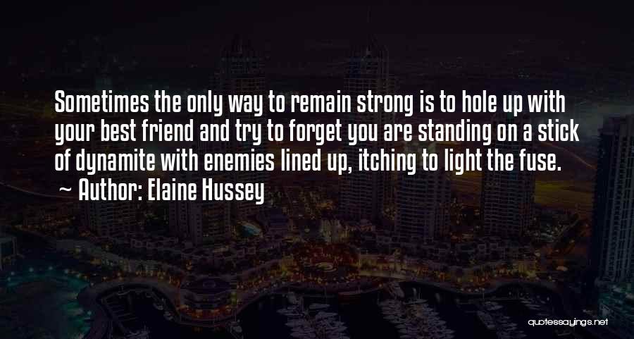 Elaine Hussey Quotes: Sometimes The Only Way To Remain Strong Is To Hole Up With Your Best Friend And Try To Forget You