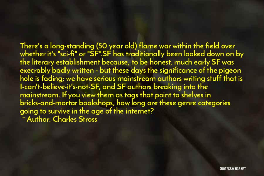 Charles Stross Quotes: There's A Long-standing (50 Year Old) Flame War Within The Field Over Whether It's Sci-fi Or Sf.sf Has Traditionally Been