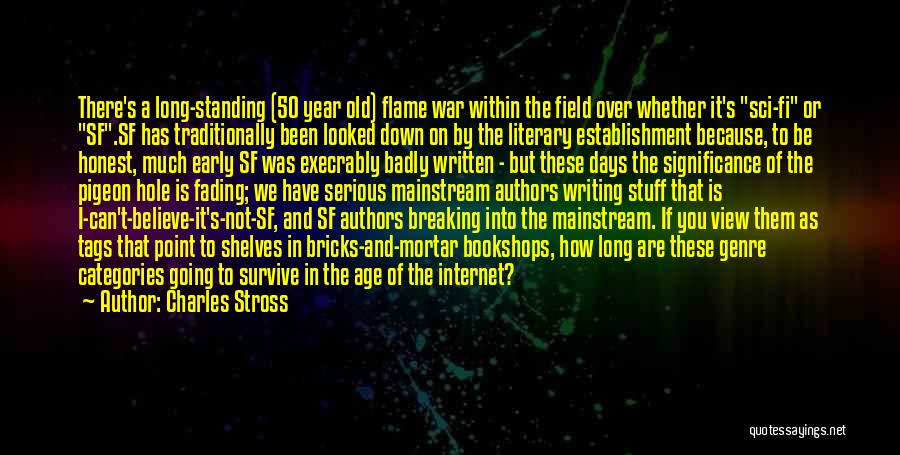 Charles Stross Quotes: There's A Long-standing (50 Year Old) Flame War Within The Field Over Whether It's Sci-fi Or Sf.sf Has Traditionally Been