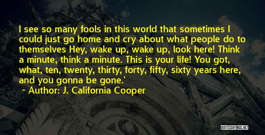 J. California Cooper Quotes: I See So Many Fools In This World That Sometimes I Could Just Go Home And Cry About What People