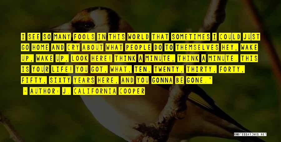 J. California Cooper Quotes: I See So Many Fools In This World That Sometimes I Could Just Go Home And Cry About What People