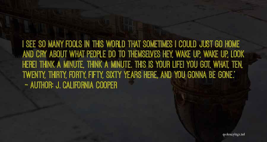 J. California Cooper Quotes: I See So Many Fools In This World That Sometimes I Could Just Go Home And Cry About What People