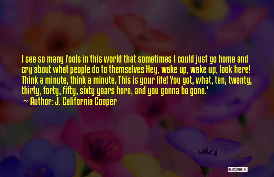 J. California Cooper Quotes: I See So Many Fools In This World That Sometimes I Could Just Go Home And Cry About What People