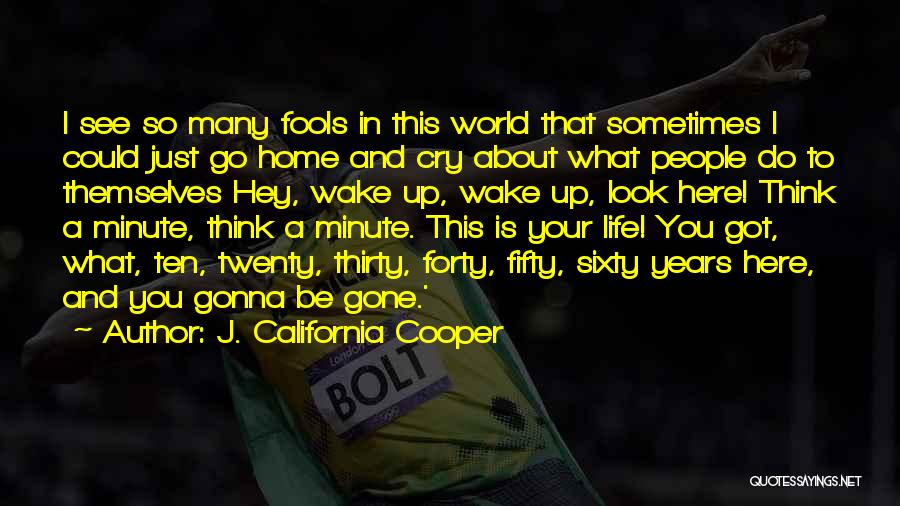 J. California Cooper Quotes: I See So Many Fools In This World That Sometimes I Could Just Go Home And Cry About What People