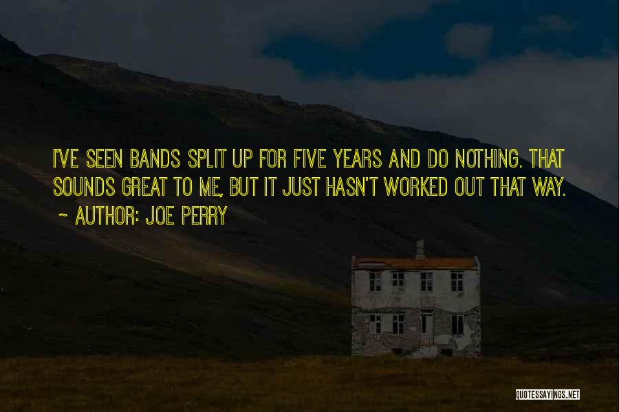 Joe Perry Quotes: I've Seen Bands Split Up For Five Years And Do Nothing. That Sounds Great To Me, But It Just Hasn't