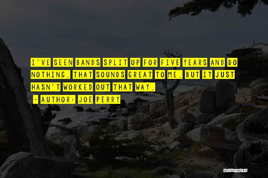 Joe Perry Quotes: I've Seen Bands Split Up For Five Years And Do Nothing. That Sounds Great To Me, But It Just Hasn't