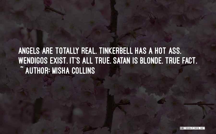 Misha Collins Quotes: Angels Are Totally Real. Tinkerbell Has A Hot Ass. Wendigos Exist. It's All True. Satan Is Blonde. True Fact.