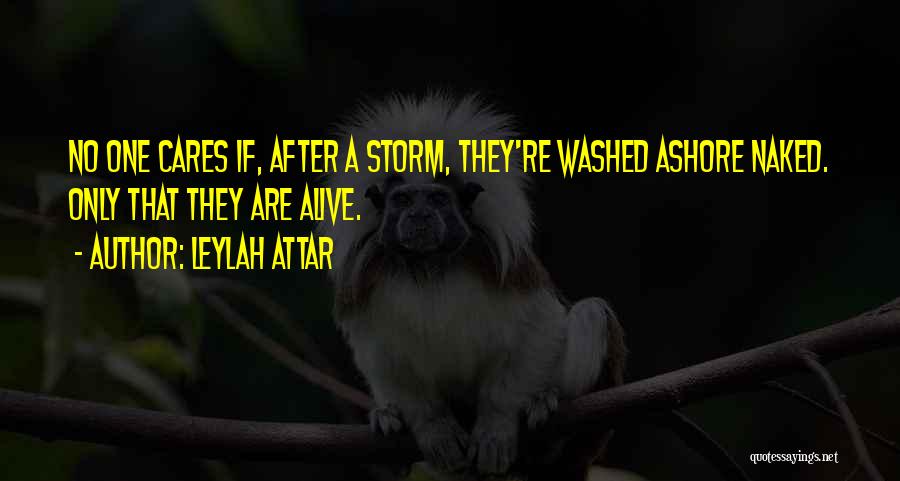 Leylah Attar Quotes: No One Cares If, After A Storm, They're Washed Ashore Naked. Only That They Are Alive.